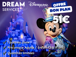 Disney bon plan daté 1 jour 1 parc